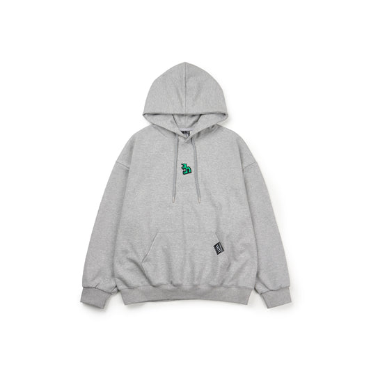 Green Fault - Tennis Monster Embroidery Hoodie Gray