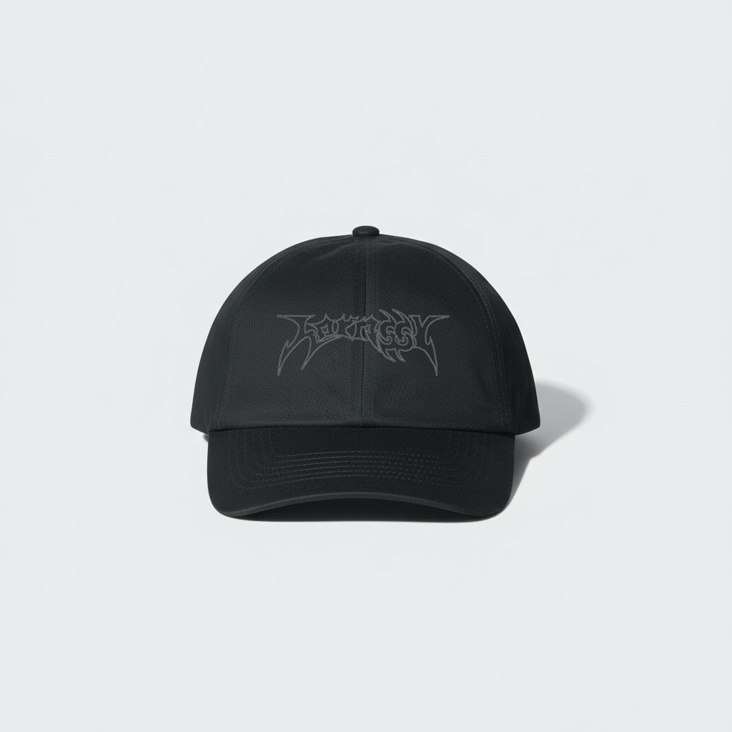 HORNSSY Shadow Veil Cap front view black streetwear hat