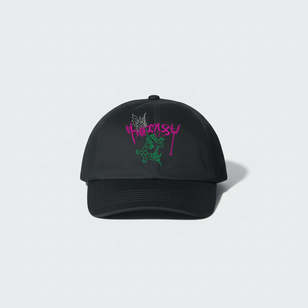 HORNSSY The Gatekeepers black streetwear ball cap with monster embroidery